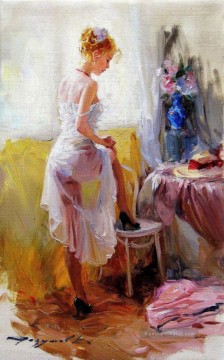 Jeune Femme a sa Toilette Impressionist Ölgemälde